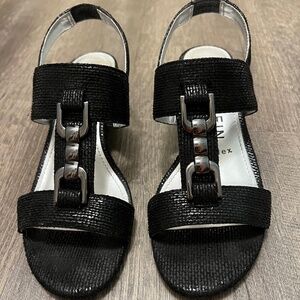 Anne Klein Varek Black Wedge Sandals